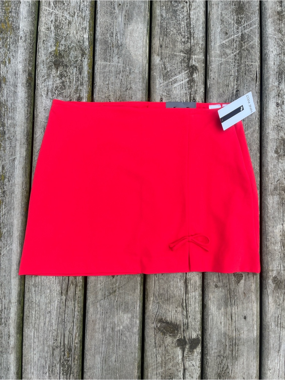 Nine West Bright Red Mini Skort with Front Bow